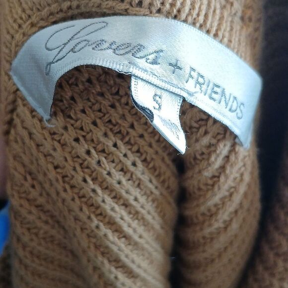 Women's Lovers + Friends Tan Fold Down Sweater Size Small - Picture 7 of 8